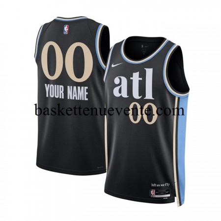 Maillot Basket Atlanta Hawks Personnalisé Nike 2023-2024 City Edition Noir Swingman - Homme